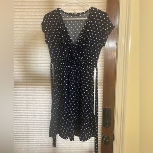Navy Blue & White Polka Dot Sundress